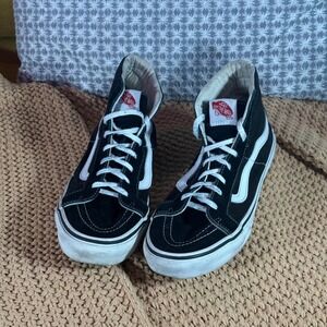 Vans Sk8 Hi Black White High Top Skate Shoes Men 7.5 Women 9